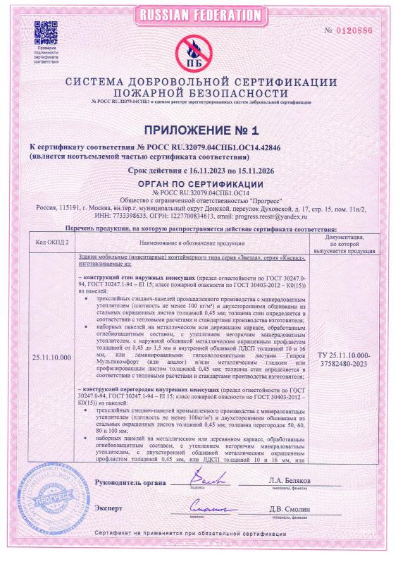 Пож.сертификат - приложение 2